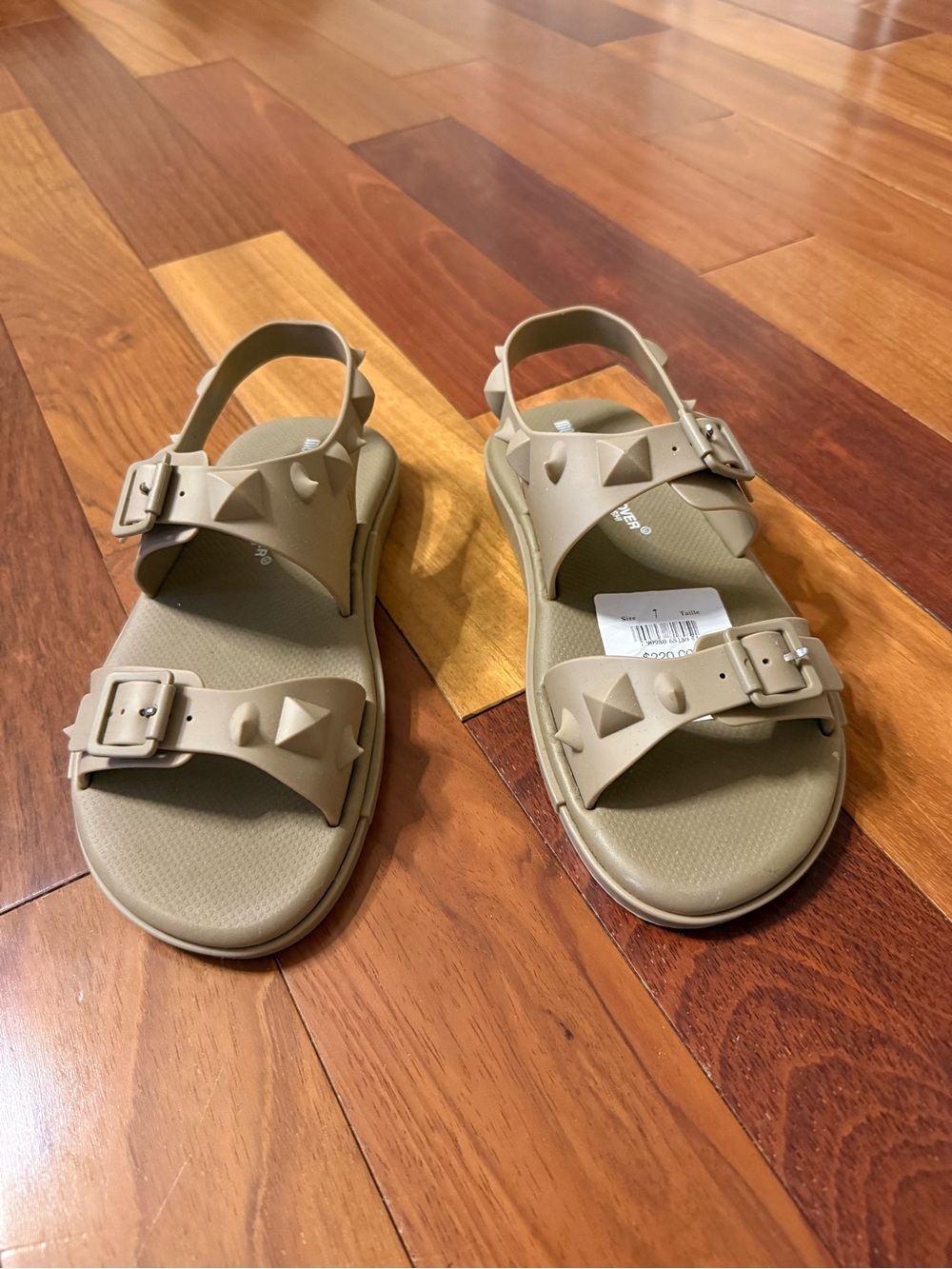 Melissa Beige Studded Buckle Sandals